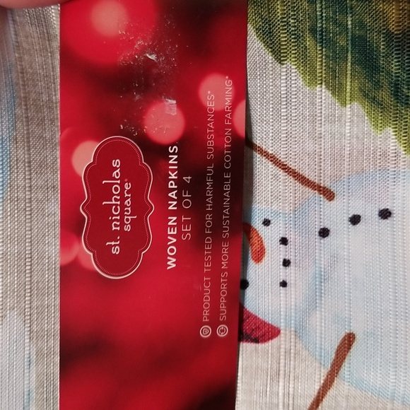 Set of 4 snowmen napkins - Picture 3 of 7